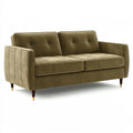 Divano 2 posti 160 x 85 x 83 cm in velluto verde oliva stile moderno