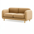 Divano 2 posti 160 cm in tessuto beige con piedini in metallo stile moderno