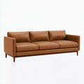 Divano 3 posti 210 x 85 x 85 cm effetto pelle marrone stile moderno