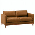 Divano 2 posti 160 x 85 x 82 cm in rivestimento effetto pelle marrone - stile moderno