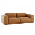 Divano 2 posti 180 x 90 x 75 cm effetto pelle marrone - stile moderno
