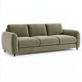 Divano 3 posti 220 x 92 x 86 cm in tessuto verde oliva - stile moderno