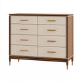 Cassettiera 120 x 45 x 100 cm in legno marrone e beige con 8 cassetti stile moderno