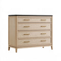 Cassettiera 120 cm in legno naturale con 4 cassetti stile moderno
