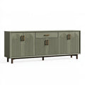 Credenza 180 x 40 x 85 cm in legno ingegnerizzato verde salvia con ante e cassetto stile moderno